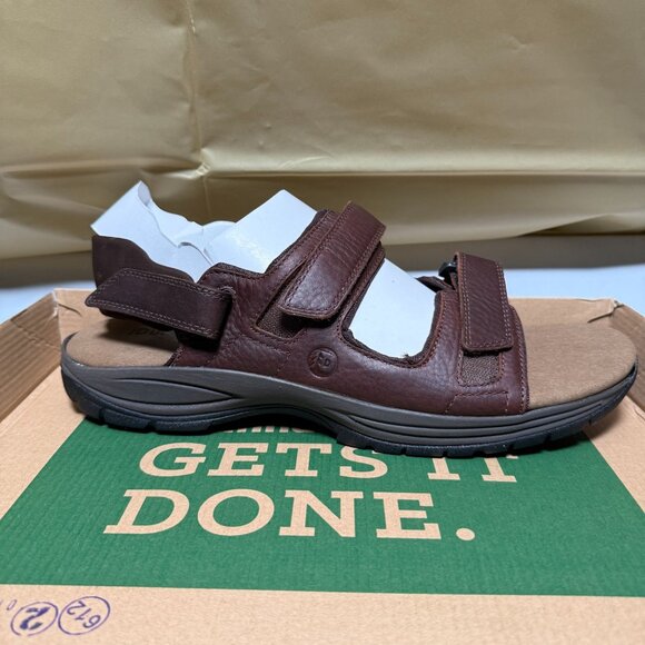 Dunham St. Johnsbury Men's Sandals Brown Leather Size 14 NEW - Picture 2 of 9